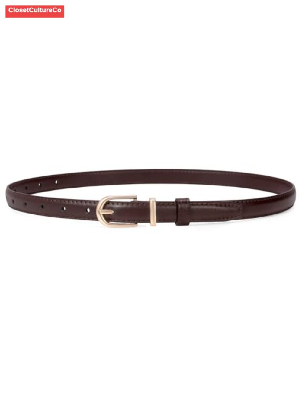 Women's Skinny PU Leather Waist Belt Gold Pin Buckle Jeans Dresses